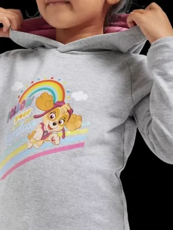 Discount popielata bawełnana bluza dziewczęca z kapturem Dzieci Odzież
