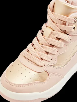 Outlet różowe ocieplane sneakersy dziewczęce Dzieci Kozaki|Sportowe