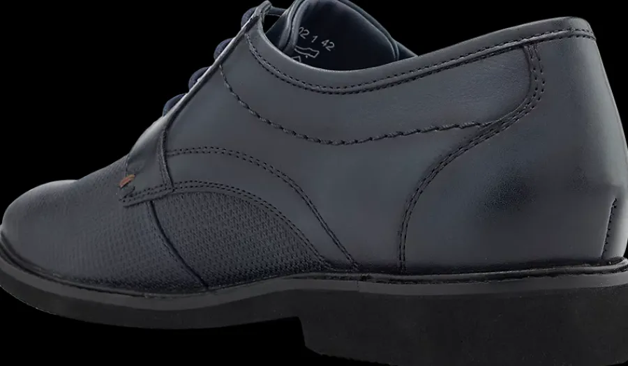 Outlet skórzane granatowe półbuty męskie Męskie Półbuty