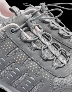 szare sneakersy damskie z praktycznym ściągaczem Damskie Sportowe|Trekkingowe