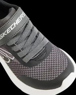 Online szaro-czarne sneakersy dziecięce Skech Fast Dzieci Sportowe