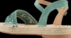 Outlet zielone sandały damskie na espadrylowym spodzie Damskie Sandały